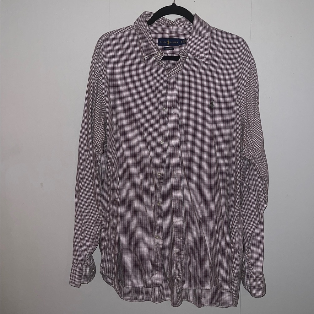 Ralph Lauren Red and White Plaid Shirt